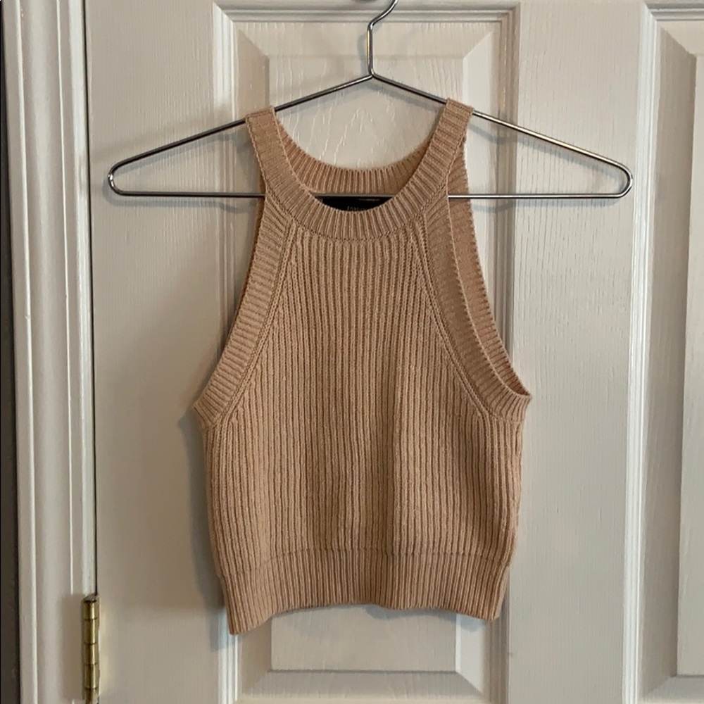 Pale Pink Knitted Crop Top